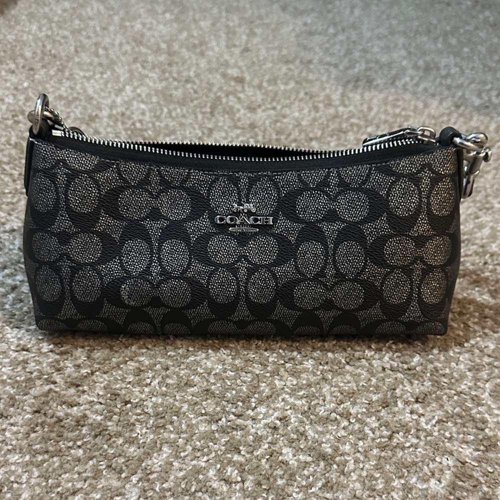 Coach Charlotte Shoulder Bag in Signature Canvas with Gunmetal accents